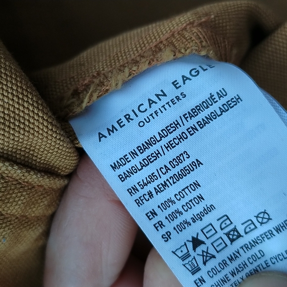 American eagle cropped tan denim jacket large - Picture 7 of 9